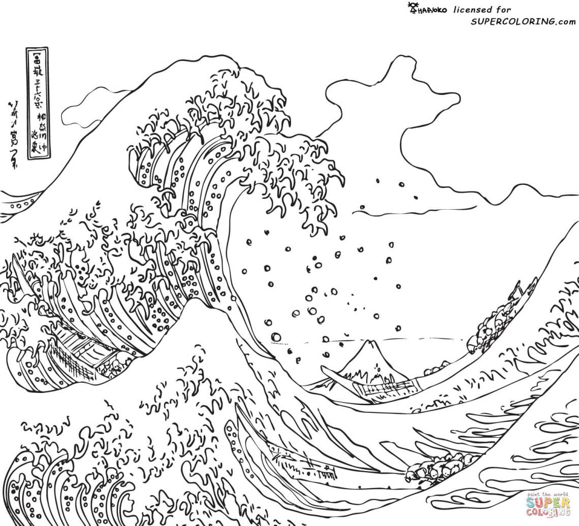 The-Great-Wave-off-Kanagawa-by-Hokusai-coloring-page
